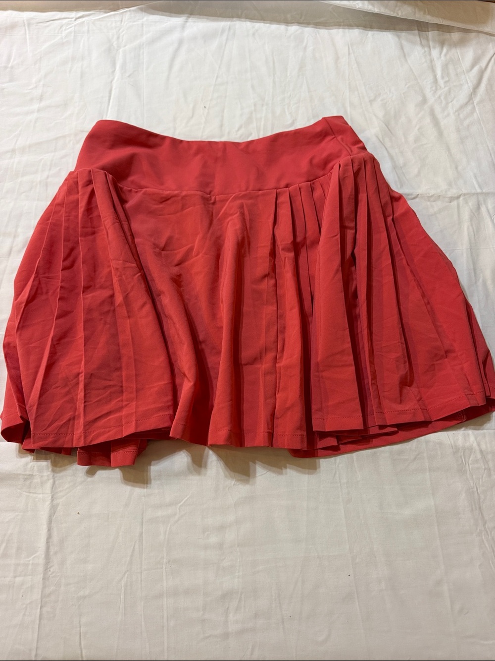 CALIA by Carrie Underwood Coral-Red Pleated Skater Skirt